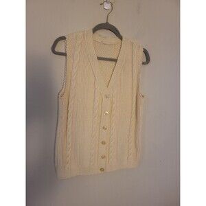 Vintage Cream Cable knit Vest